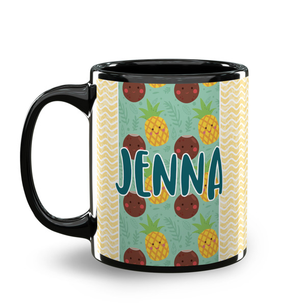 Pineapples and Coconuts Coffee Mug - 11 oz - Black
