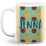 Pineapples and Coconuts 11 Oz Coffee Mug - White (Personalized)