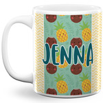 Pineapples and Coconuts 11 Oz Coffee Mug - White (Personalized)