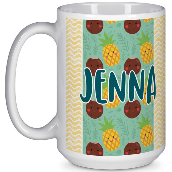 Custom Pineapples and Coconuts 15 Oz Coffee Mug - White (Personalized)
