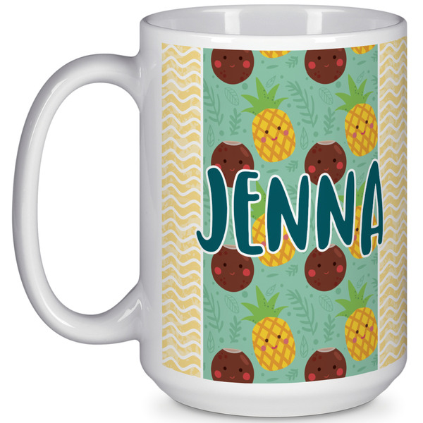 Custom Pineapples and Coconuts 15 Oz Coffee Mug - White (Personalized)