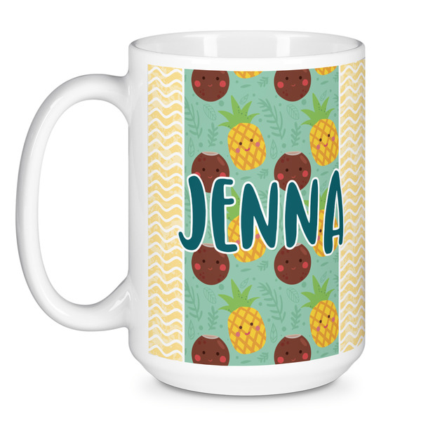 Pineapples and Coconuts Coffee Mug - 15 oz - White