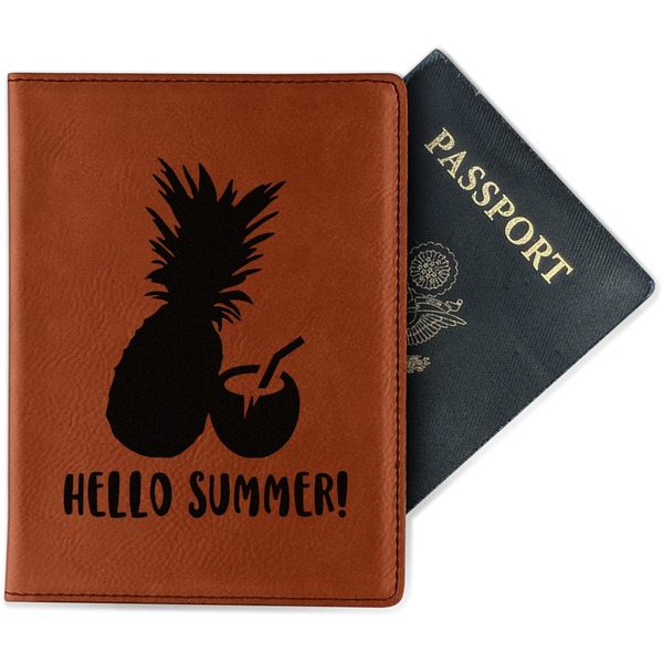 Custom Pineapples and Coconuts Passport Holder - Faux Leather - Double Sided (Personalized)