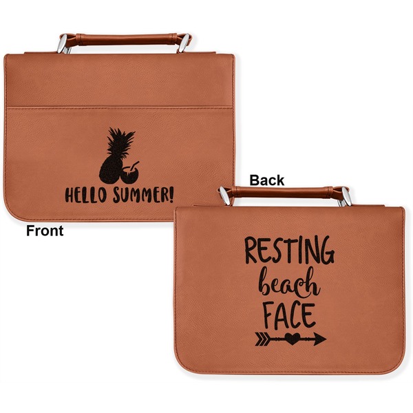 Pineapples and Coconuts Cognac Leatherette Bible Covers - Large Double Sided Apvl