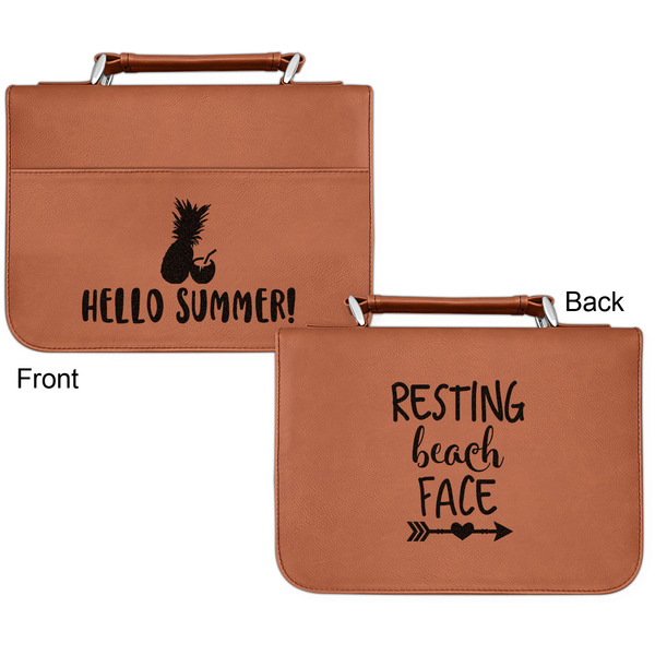 Pineapples and Coconuts Cognac Leatherette Bible Covers - Small Double Sided Apvl