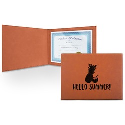 Pineapples and Coconuts Leatherette Certificate Holder - Front (Personalized)
