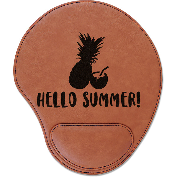 Custom Pineapples and Coconuts Leatherette Mouse Pad with Wrist Support (Personalized)