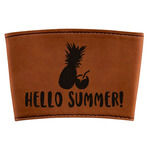 Pineapples and Coconuts Leatherette Cup Sleeve (Personalized)