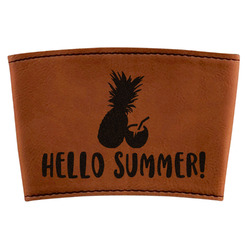 Pineapples and Coconuts Leatherette Cup Sleeve (Personalized)