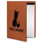 Pineapples and Coconuts Leatherette Portfolio with Notepad - Small - Double Sided (Personalized)
