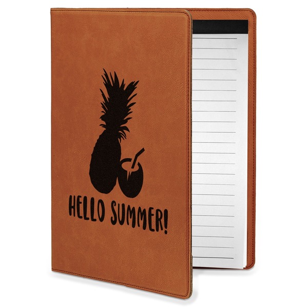 Custom Pineapples and Coconuts Leatherette Portfolio with Notepad - Small - Single Sided (Personalized)