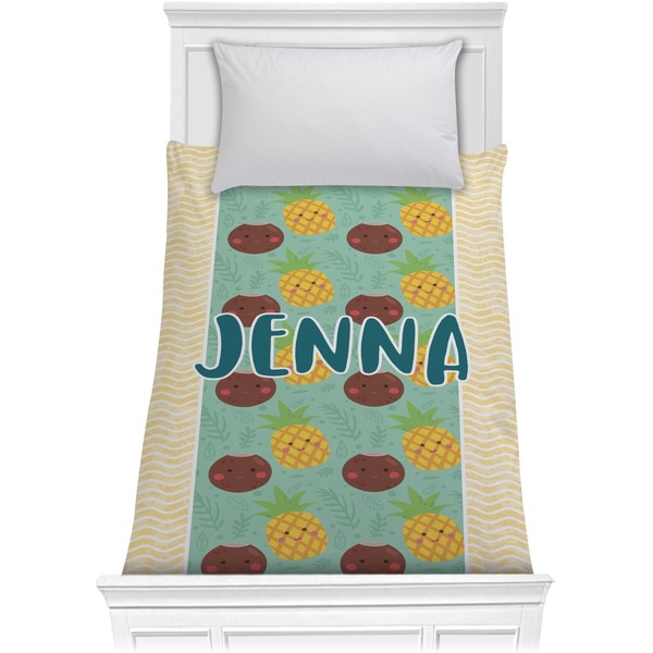 Custom Pineapples and Coconuts Comforter - Twin (Personalized)