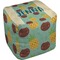 Pineapples and Coconuts Cube Pouf Ottoman (Top)