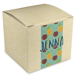 Pineapples and Coconuts Cube Favor Gift Boxes (Personalized)
