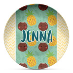 Pineapples and Coconuts Microwave Safe Plastic Plate - Composite Polymer (Personalized)