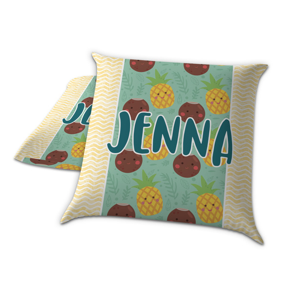 Pineapples and Coconuts Decorative Pillow Case - TWO