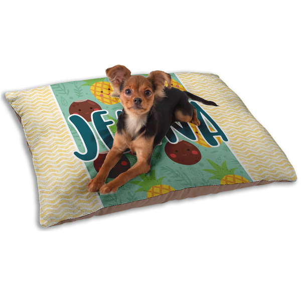 Custom Pineapples and Coconuts Dog Bed - Small w/ Name or Text