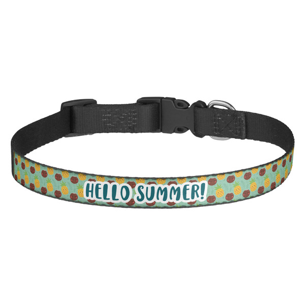Custom Pineapples and Coconuts Dog Collar - Medium (Personalized)