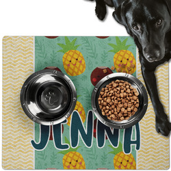 Pineapples and Coconuts Dog Food Mat - Large w/ Name or Text