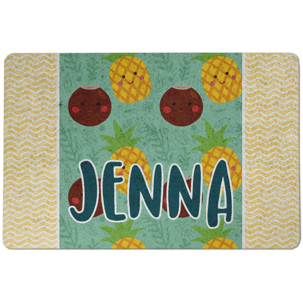 Custom Pineapples and Coconuts Dog Food Mat w/ Name or Text