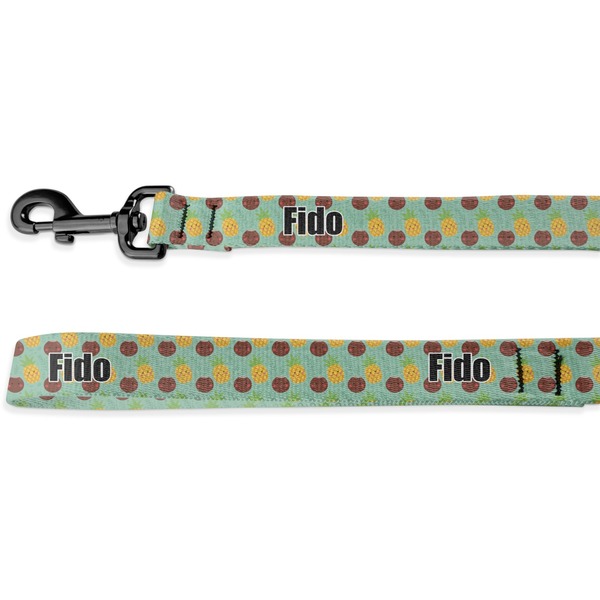 Custom Pineapples and Coconuts Dog Leash - 6 ft (Personalized)