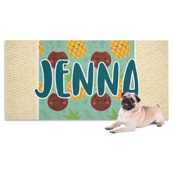 Custom Pineapples and Coconuts Dog Towel (Personalized)