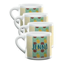 Pineapples and Coconuts Double Shot Espresso Cups - Set of 4 (Personalized)