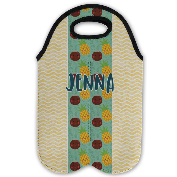 Pineapples and Coconuts Double Wine Tote - Flat (new)