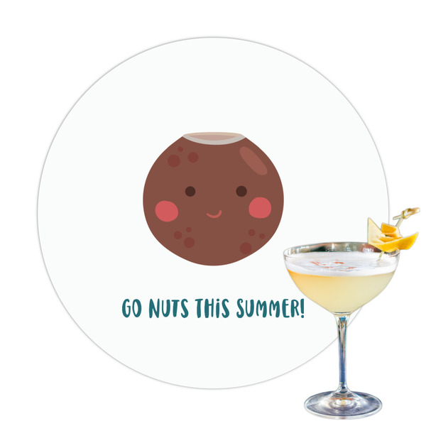 Custom Pineapples and Coconuts Printed Drink Topper (Personalized)