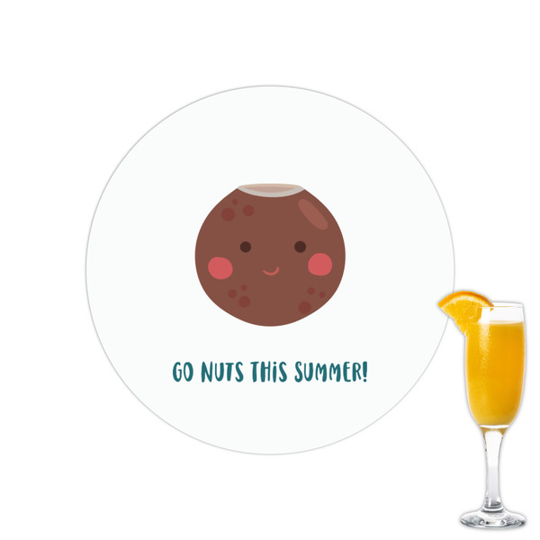 Custom Pineapples and Coconuts Printed Drink Topper - 2.15" (Personalized)