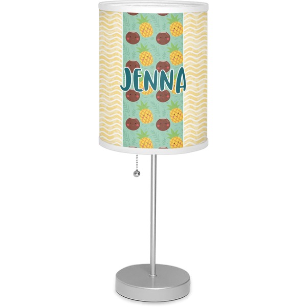 Custom Pineapples and Coconuts 7" Drum Lamp with Shade Linen (Personalized)