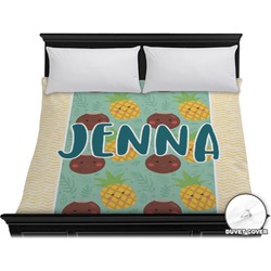 Pineapples and Coconuts Duvet Cover - King (Personalized)