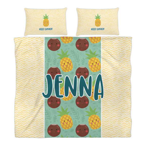 Pineapples and Coconuts Duvet Cover Set - King - Alt Approval