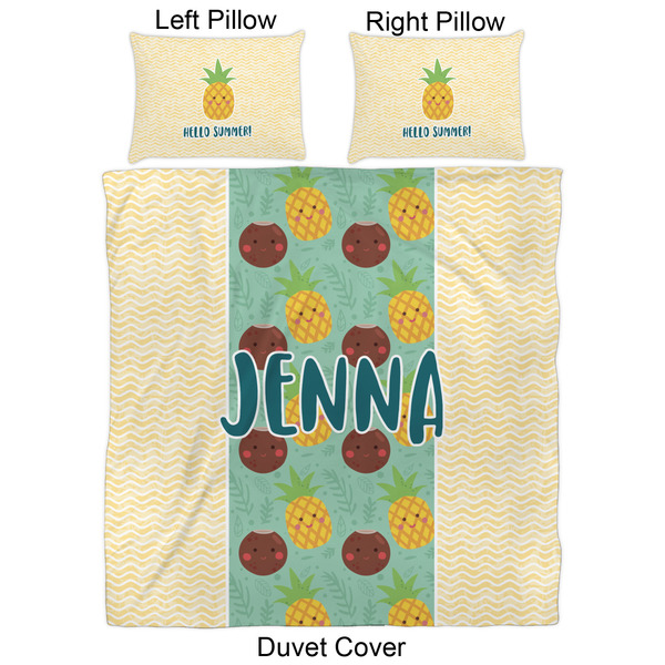 Pineapples and Coconuts Duvet Cover Set - Queen - Approval