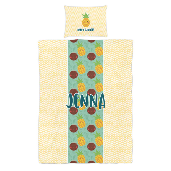 Pineapples and Coconuts Duvet Cover Set - Twin - Alt Approval
