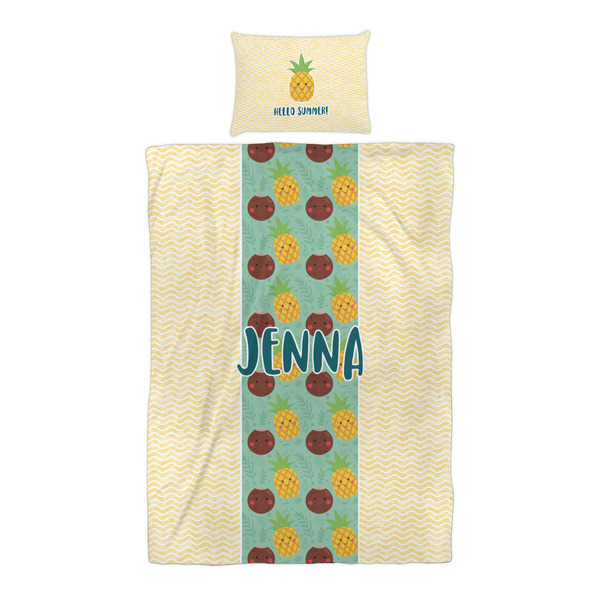 Pineapples and Coconuts Duvet Cover Set - Twin XL - Alt Approval