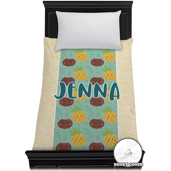 Custom Pineapples and Coconuts Duvet Cover - Twin XL (Personalized)