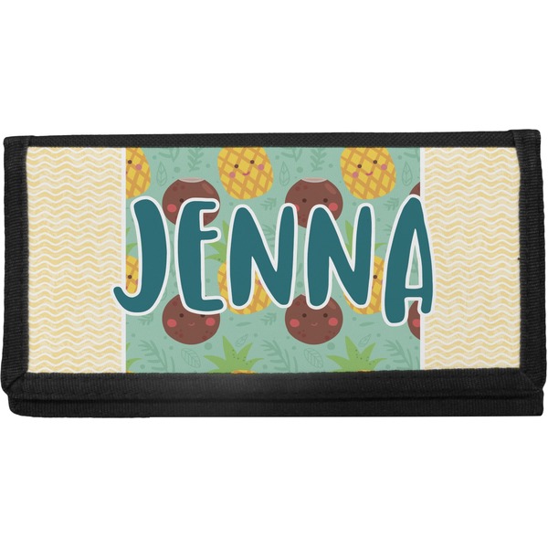 Custom Pineapples and Coconuts Canvas Checkbook Cover (Personalized)