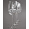 Pineapples and Coconuts Engraved Wine Glasses Set of 4 - Front View
