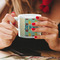 Pineapples and Coconuts Espresso Cup - 6oz (Double Shot) LIFESTYLE (Woman hands cropped)