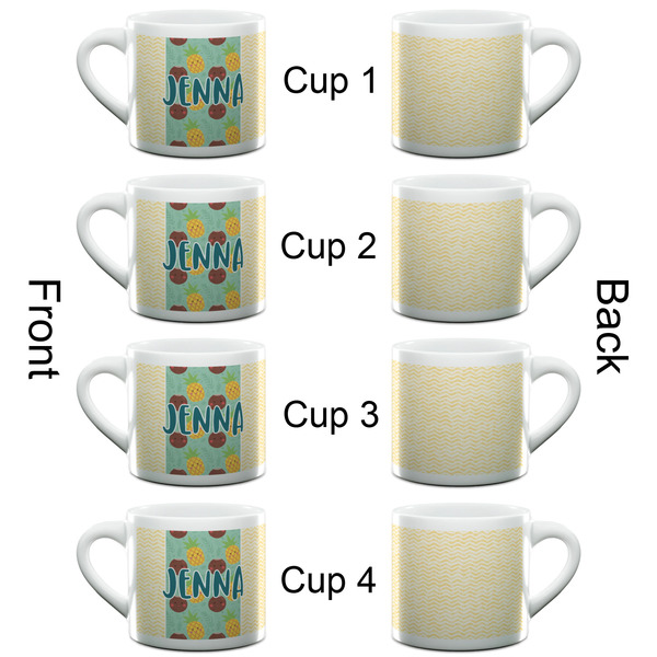 Pineapples and Coconuts Espresso Cup - 6oz (Double Shot Set of 4) APPROVAL