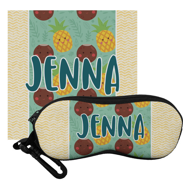 Custom Pineapples and Coconuts Eyeglass Case & Cloth (Personalized)