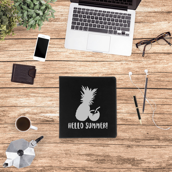 Pineapples and Coconuts Leather Binder - 1" - Black - Lifestyle