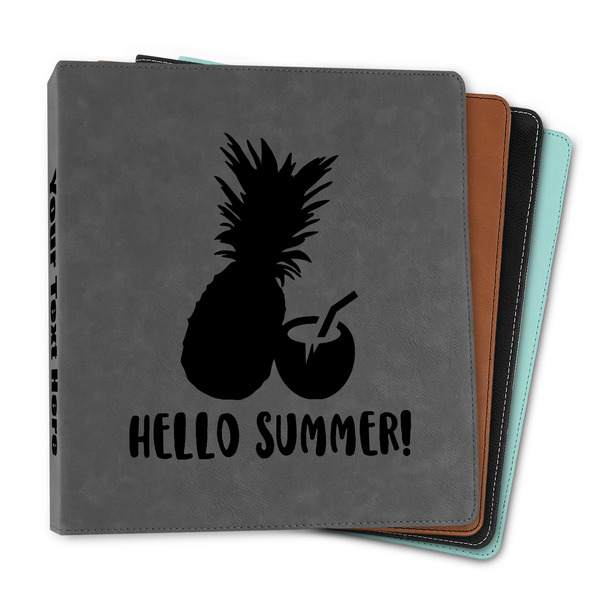Custom Pineapples and Coconuts Leather Binder - 1" (Personalized)
