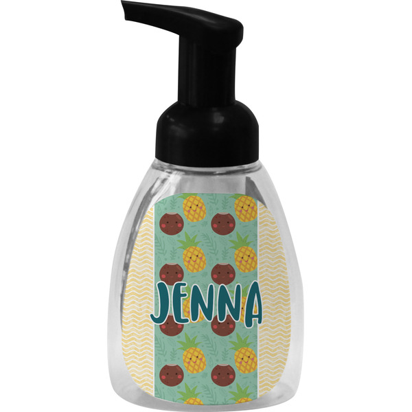 Custom Pineapples and Coconuts Foam Soap Bottle - Black (Personalized)