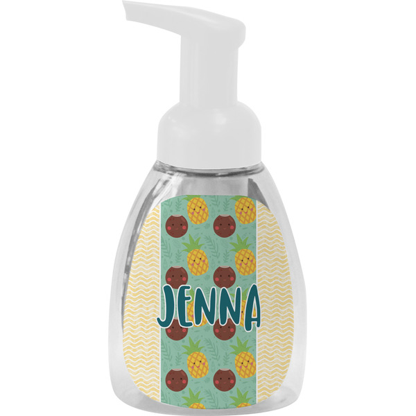 Custom Pineapples and Coconuts Foam Soap Bottle - White (Personalized)