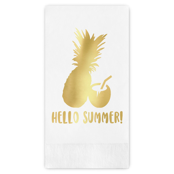 Custom Pineapples and Coconuts Guest Napkins - Foil Stamped (Personalized)