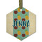 Pineapples and Coconuts Frosted Glass Ornament - Hexagon