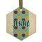 Pineapples and Coconuts Flat Glass Ornament - Hexagon w/ Name or Text