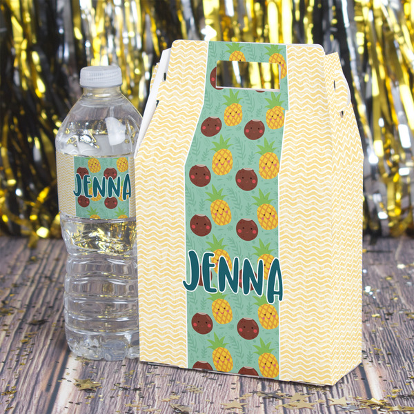 Pineapples and Coconuts Gable Favor Box - In Context